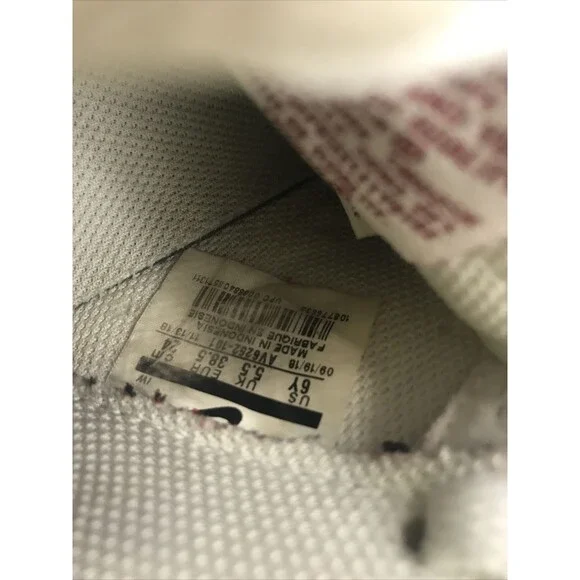 Nike Air Force 1 Low Gym Red/Wht Sneakers AV6252-101-6Y Pre Owned - Picture 6 of 7